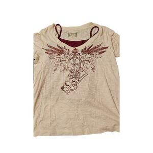 Ruff Hewn Graphic shirt AND a bonus red tank‎ to go underneath it- size large